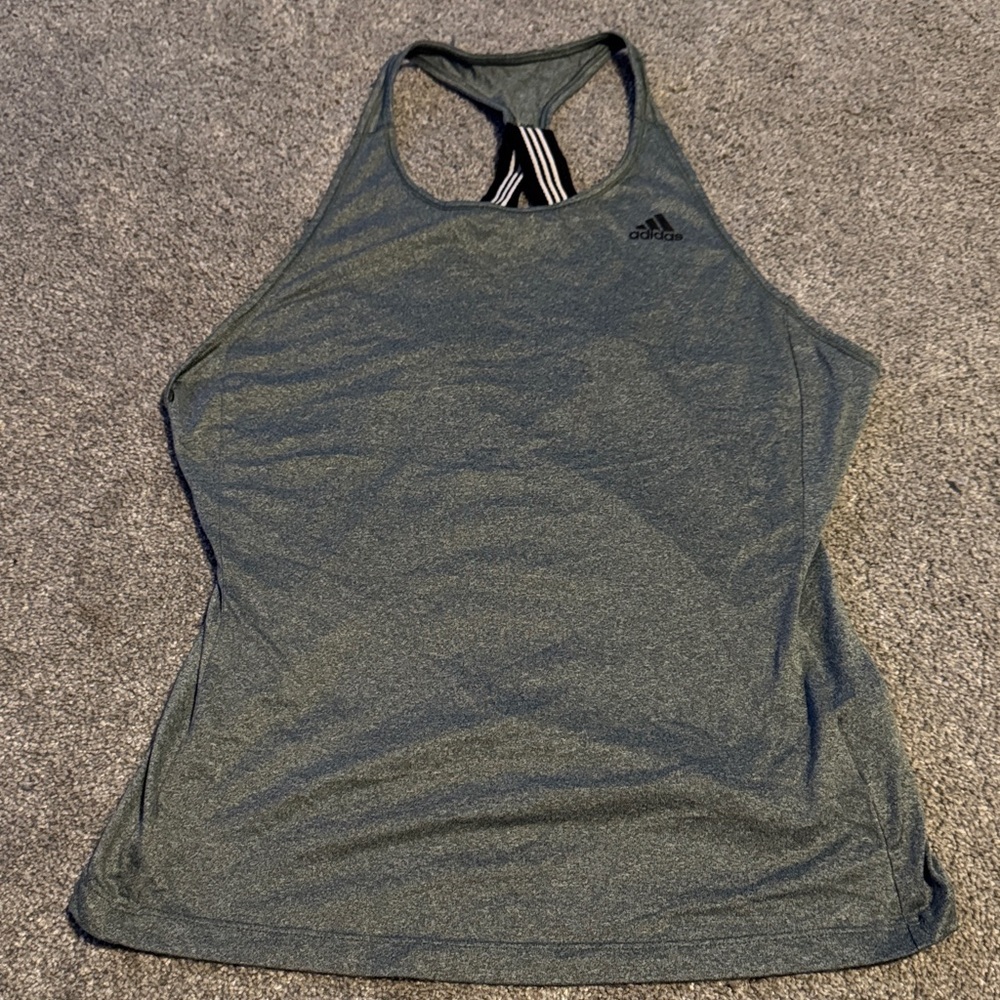 Adidas Women's Charcoal Racerback Tank Top